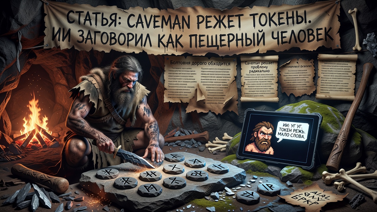 Caveman режет токены. ИИ заговорил как пещерный человек